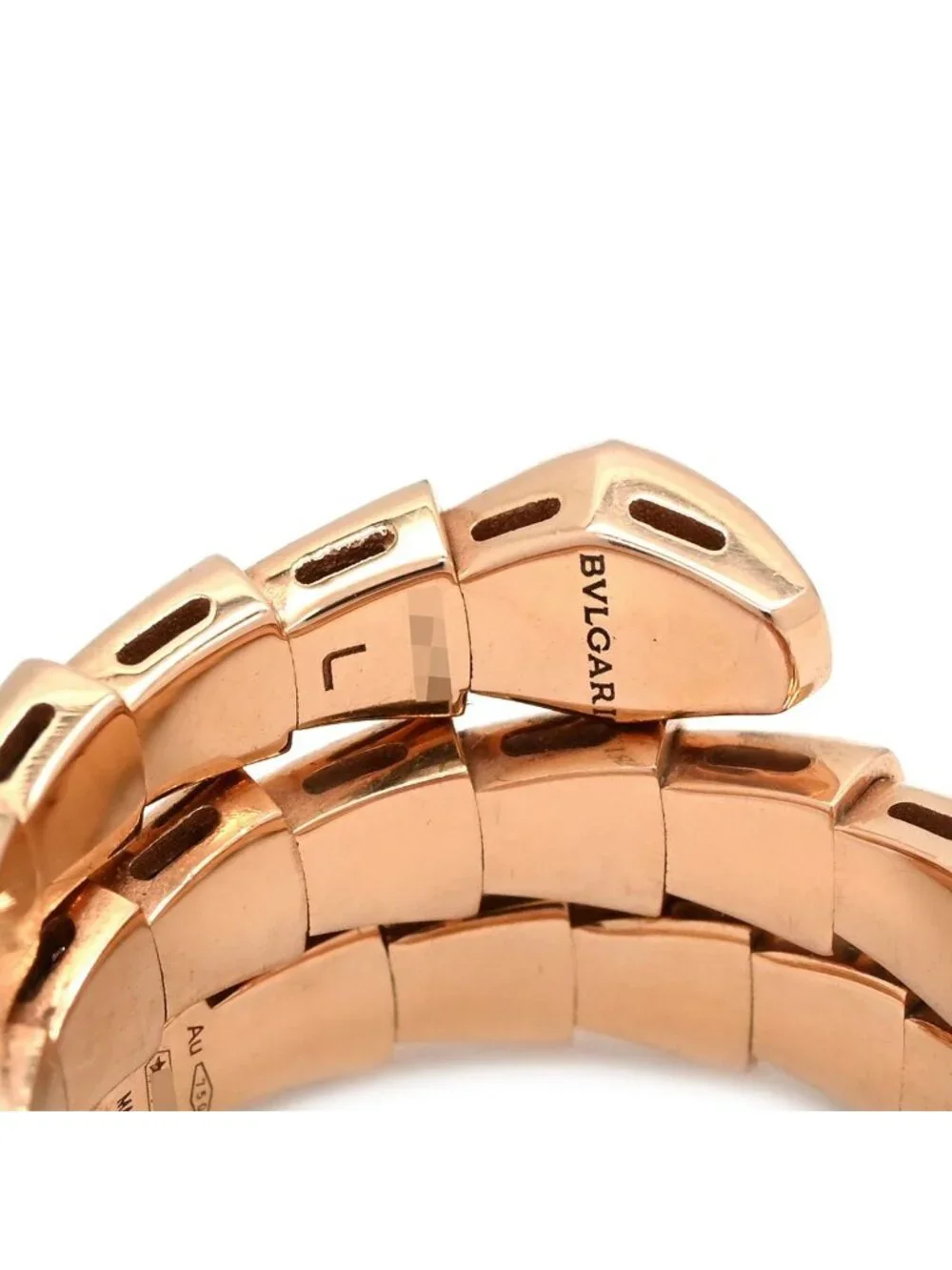 Bvlgari Ring Serpenti Vipa Double Coil Pink Gold L Diamond 18k